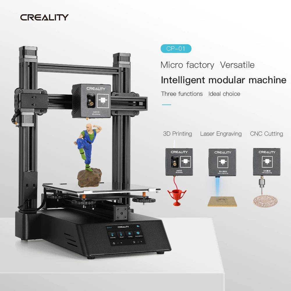 CREALITY 3d принтер CP-01 практическая три в одном Модульная Машина, 3D печать лазерная гравировка и ЧПУ функция резки