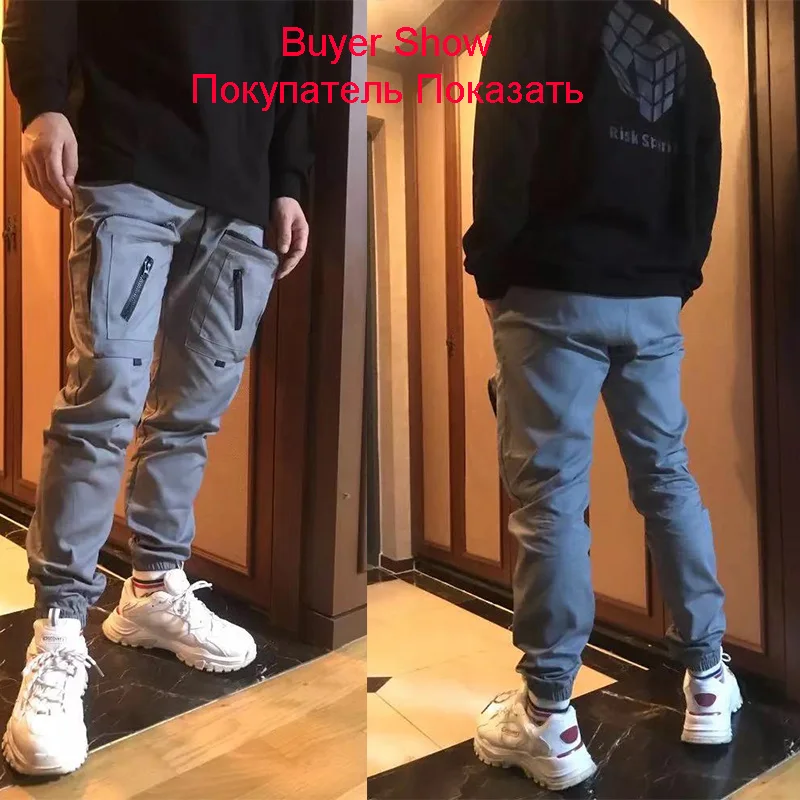 

Hip Hop Vintage Cargo Pants With Multi Pockets Joggers Streetwear Loose Pants Men Fashion Trousers Tactical Pants Military Zip