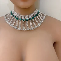 handmade fine crystal pendant choker necklace men women tassel shiny female bohemia new tennis necklace fashion jewelry bride