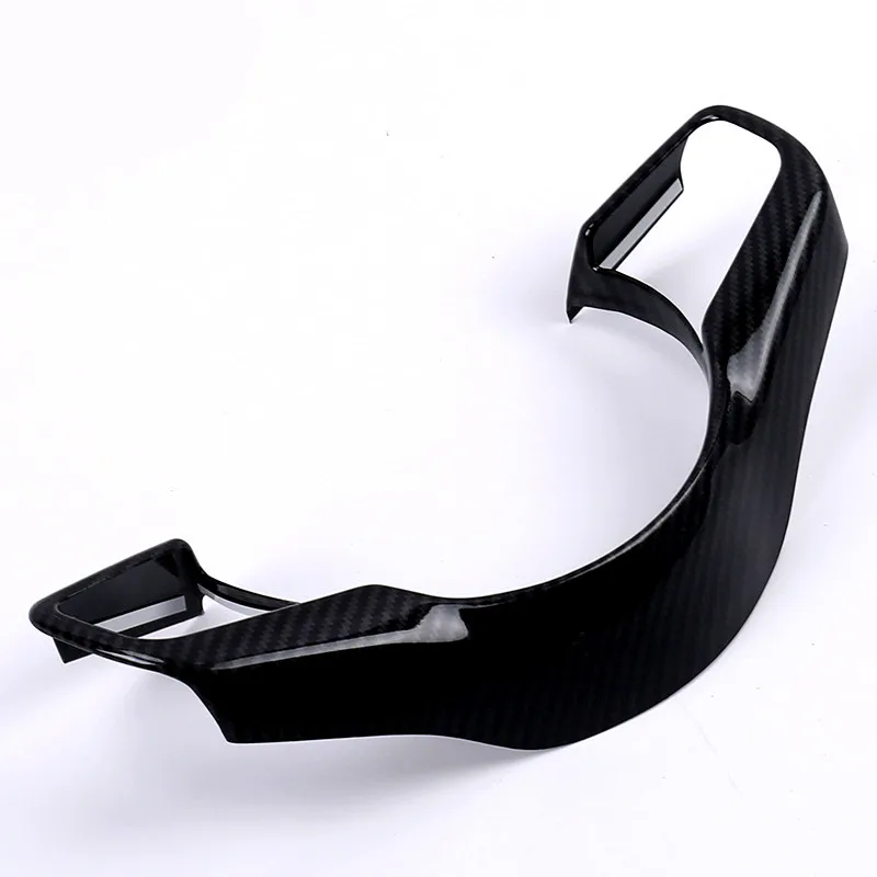 Carbon fiber black Автомобильный руль декоративная рамка из углеродного волокна Текстура ABS Отделка 1 шт. для Jaguar F-PACE E-PACE XE XF - Название цвета: Carbon fiber black