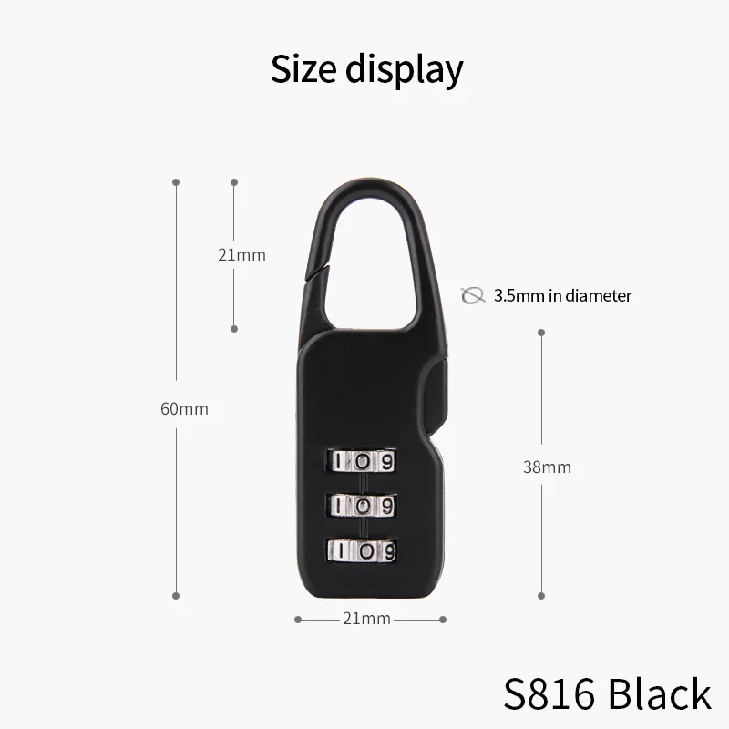 Travel suitcase padlock cute padlock metal mini small lock luggage lock lock anti-theft travel cabinet code lock