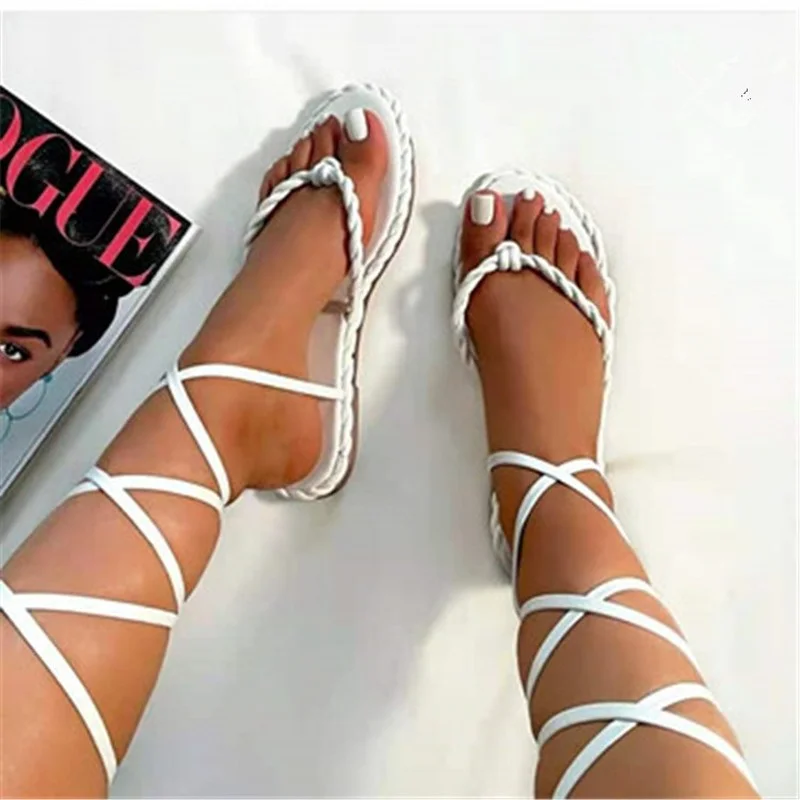 

New Sandals Women Summer New Fashion Women Sandals 2021 Flat Shoes Fashion Summer Sandals Foot Ring Straps Sandalen Woman Shoes