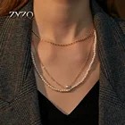 ZYZQ модные Многослойные Имитация Жемчуга, ожерелье, подвеска, колье, для женщин, в винтажном стиле, женское вечерние ювелирные изделия 2002