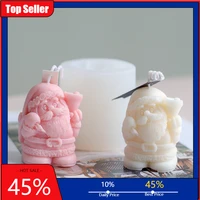 two new creative santa claus silicone candle molds for candle making aromatherapy plaster handmade diy party decorative molds