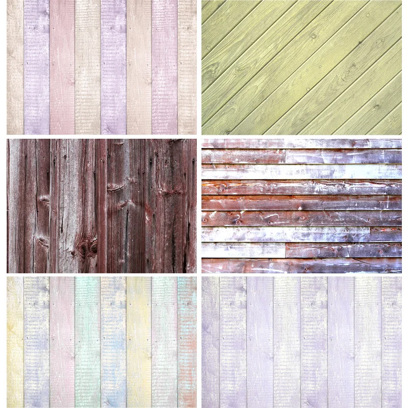 

SHUOZHIKE Art Fabric Wood Board Photography Backdrops Props Wooden Plank Floor Photo Studio Background 20925CS-03