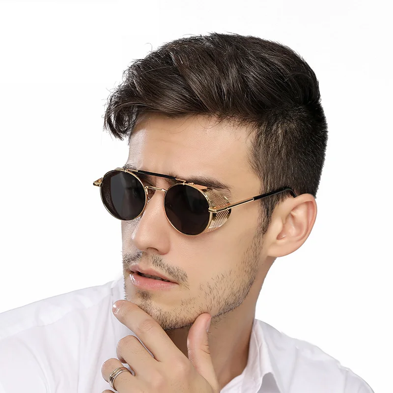 

Round Steampunk Sunglasses Men Women Polarized Metal Vintage Gothic High Quality UV400 Sun Glasses Men Fashion Circle Goggles