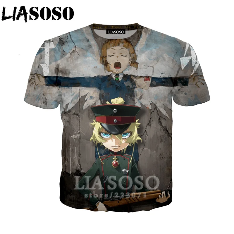 Летняя мужская и женская толстовка liaseo с 3D рисунком из аниме Youjo Senki Сага Таня зло
