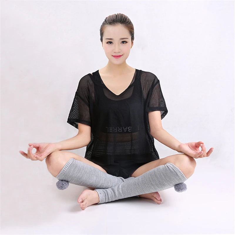 Женские носки для йоги с открытым каблуком 1 пара зимние плотные теплые чулки до