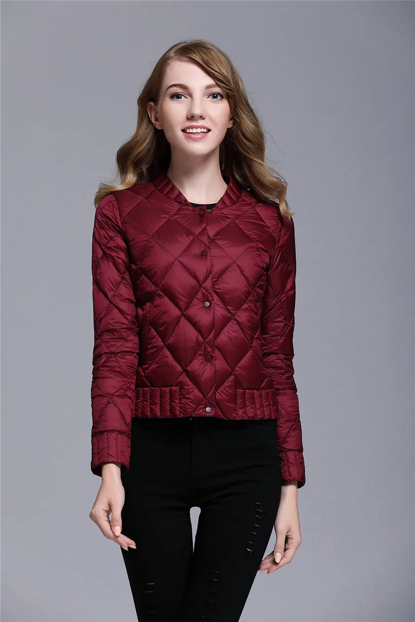 Женские Белые куртки-пуховики на утином пуху Осень-зима плюс Размер 3XL короткое