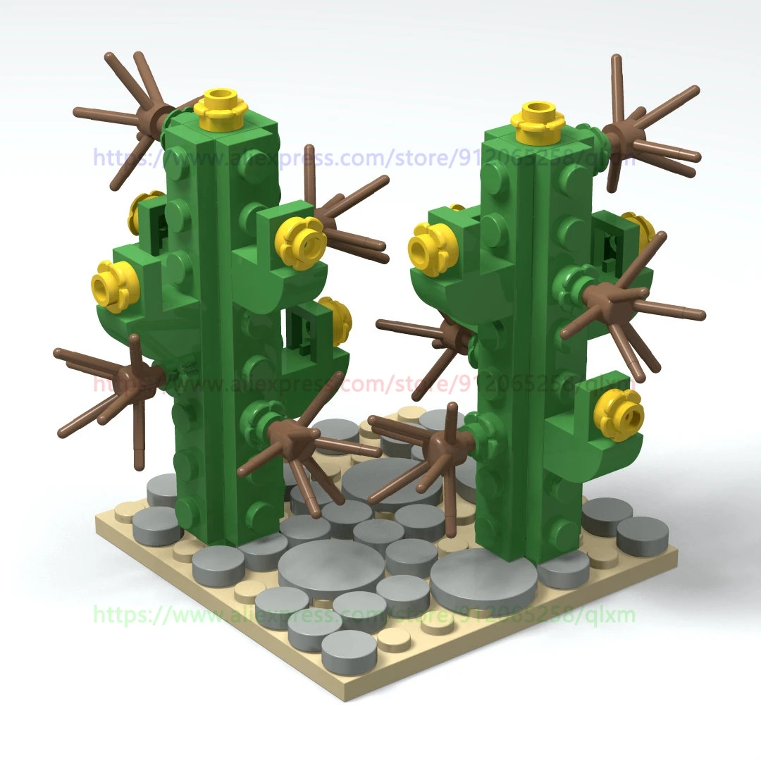 

Cactus Plants Building Block Toy Assemblable Parts Tree Grass Educational Toys for Children Kids Creative diy Birthday Gifts