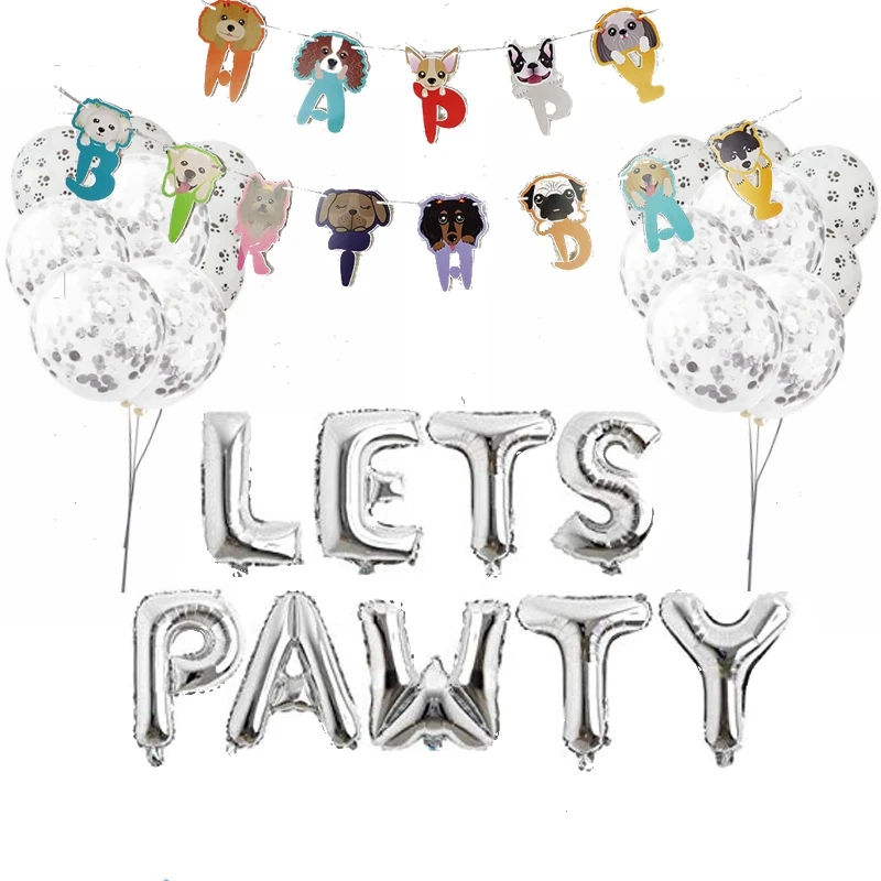 Вечерние украшения на тему дня рождения домашних животных кошка лицо собака флаг