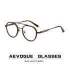 Очки AEVOGUE в стиле ретро для мужчин и женщин, зеркальные модные компьютерные очки с защитой от синего света, в круглой оправе, TR90 AE1062