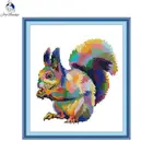 DIY животный узор Цвет белка Вышивка крестом Набор 11CT 14CT печать холст хлопок нить вышивка комплекты, украшение для дома подарки