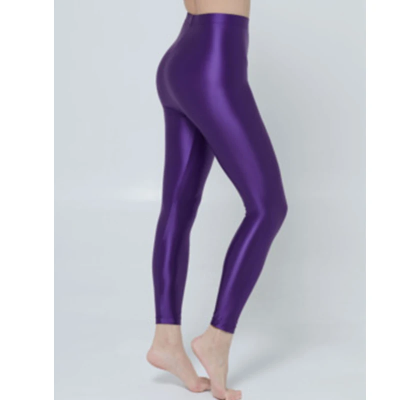 HYRAX Glossy Tight Leggings Fitness Sexy Stretch Men and Women Wearing High Glossy Butt-lifting Cropped Pants