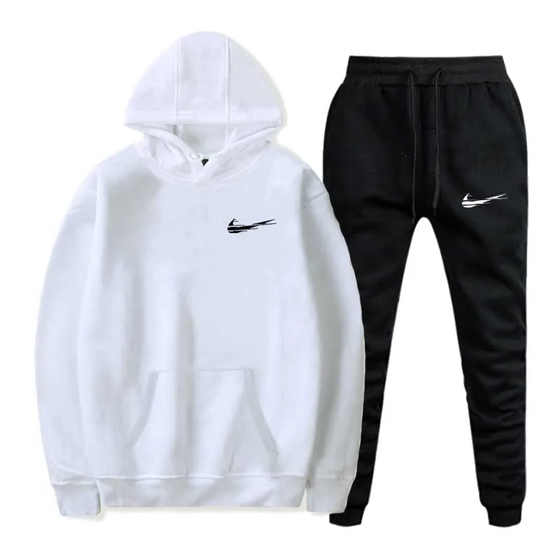 

Men's Tracksuit 2021 New Fashion Sportswear Men Hoodie And Pants Two Piece Sets Suit Jogging Male High Quality Clothes