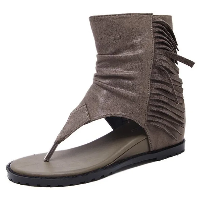 

Europe and The United States Summer New Style Rome Women Sandals Fish Mouth Tassels High Boots Casual Shoes Sandalias De Mujer