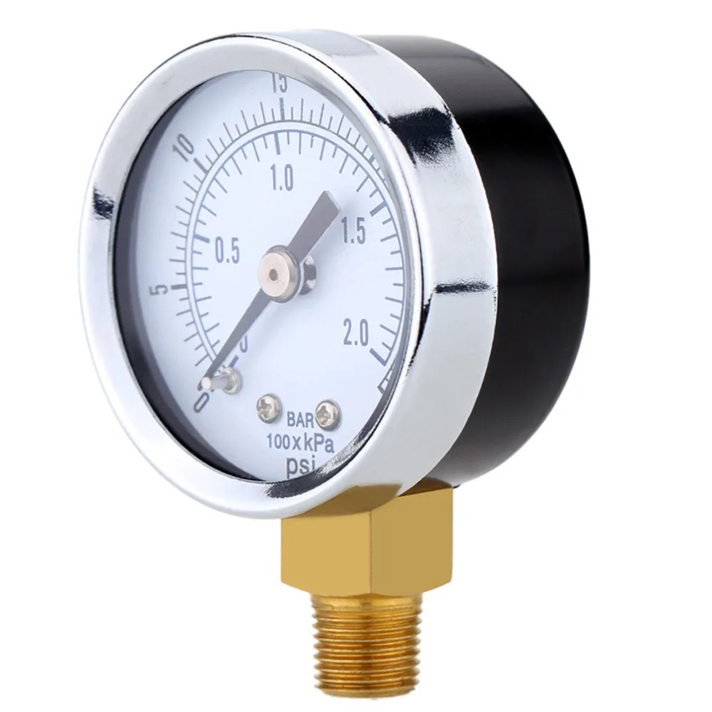 0~30PSI 0~2Bar Air Compressor Gauge 2" Face Side Mount 1/4" NPT Hydraulic Compressed Pressure Tester Measurer | Инструменты