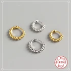 Серьги-кольца ROXI в классическом стиле женские, простые круглые украшения из стерлингового серебра 925 пробы с мелкими круглыми бусинами в стиле панк, Ювелирное Украшение