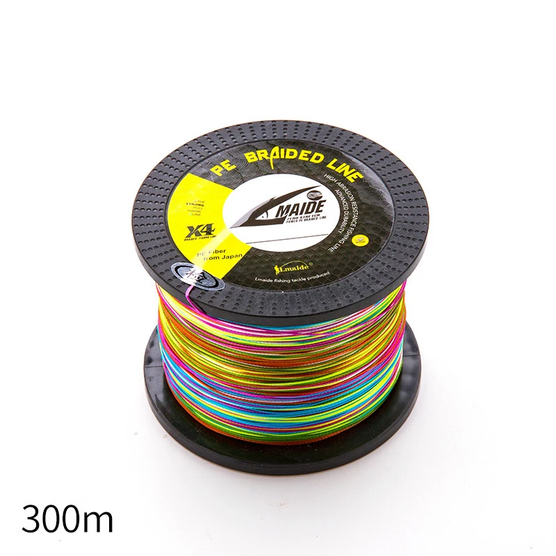 

4 Strands 300M PE Fishing Line Super Strong Japanese Multifilament PE Braided Fishing Line 10-80LB Long-range Fishing Gear