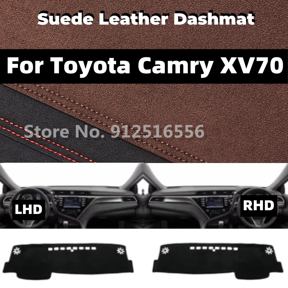 for Toyota Camry 70 XV70 2018 2019 2021 2022 Car Suede Dashmat Dash Mat Dashboard Cover Non-Slip Sunshield Accessories Protector
