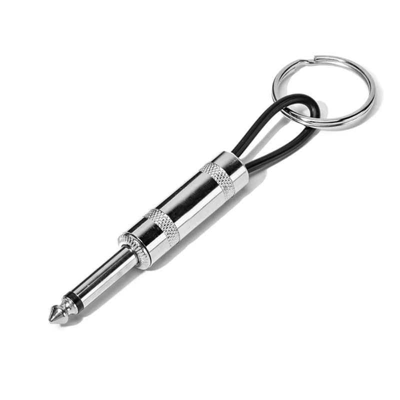 

Key Storage Guitar Key Holder Accessory Plug Type Keychain Portable Stainless Steel Key Ring