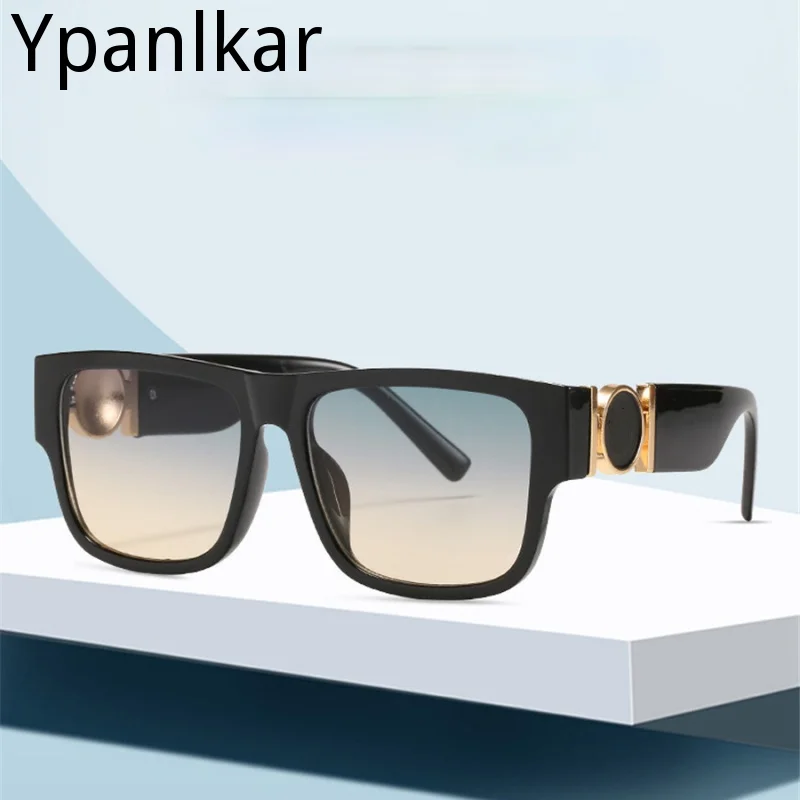 

Солнцезащитные очки Квадратные для мужчин и женщин, роскошные модные солнечные аксессуары в стиле ретро, с линзами черного и розового цвета