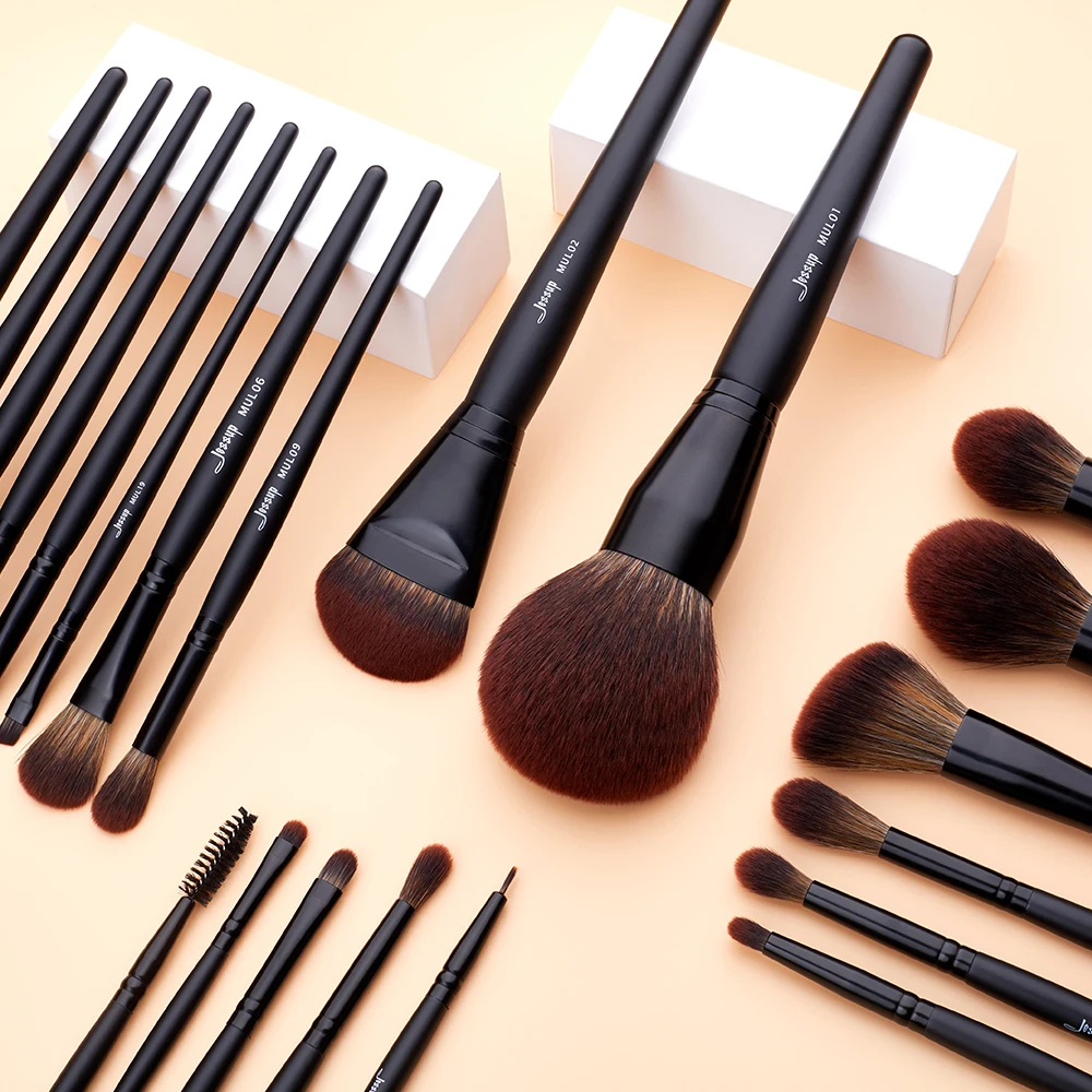 Jessup щетки 20 штук кисти для макияжа белый/серебристый Профессиональные Тени для век Основа тональная пудра карандаш макияжная Кисточка Комплект T245