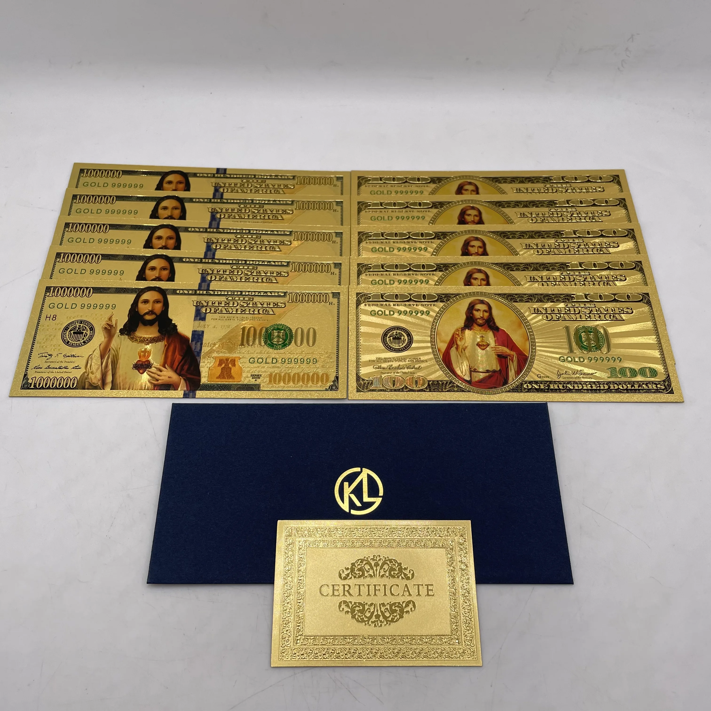 

Золотые банкноты с Иисусом для коллекции и подарка, 10 шт./компл.