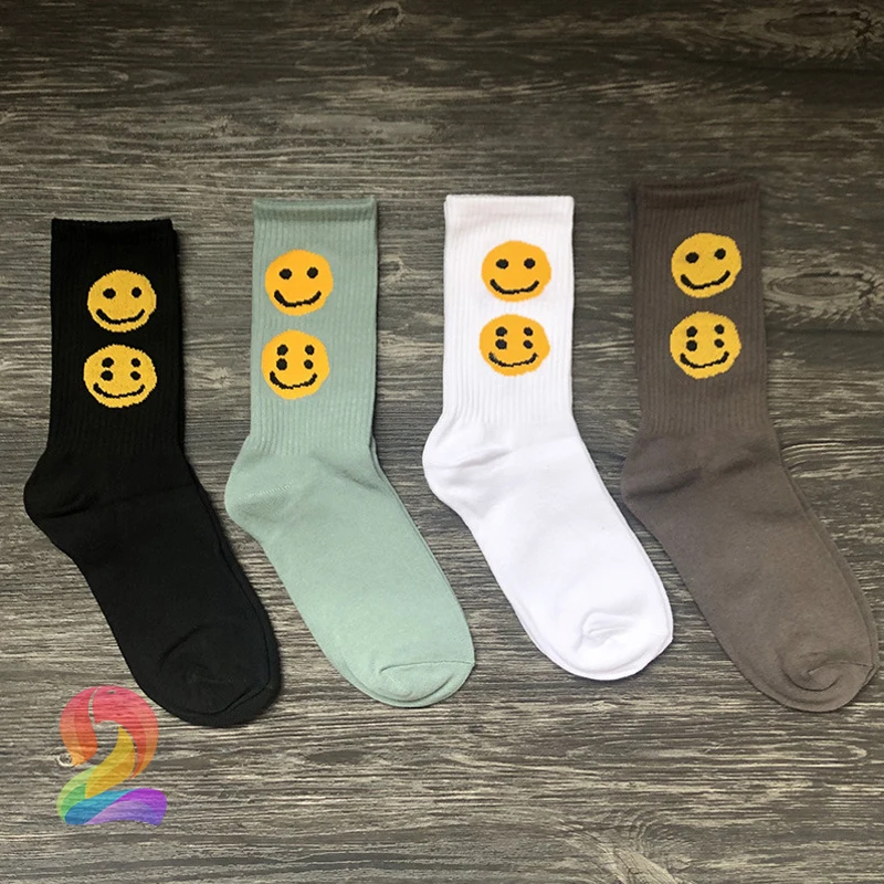 

Kanye West CPFM Socks Double Smiley Earth Color High Quality Cotton Sports Socks In Tube Socks CPFM Men Women Couples Tide Socks