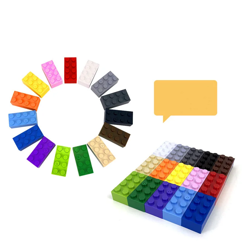

100pcs DIY Building Blocks Thick Figures Bricks 2x4 Dots Educational Creative Size Wall Figures Bricks Plastic Toys for Children
