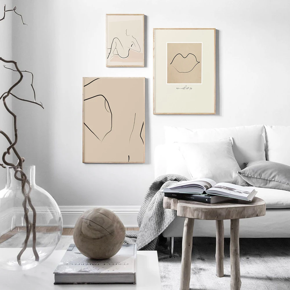 

Nordic Modern Poster Nude Art Canvas Painting Line Drawing Art Print Minimalist Line Art Wall Picture For Living Room Home Decor