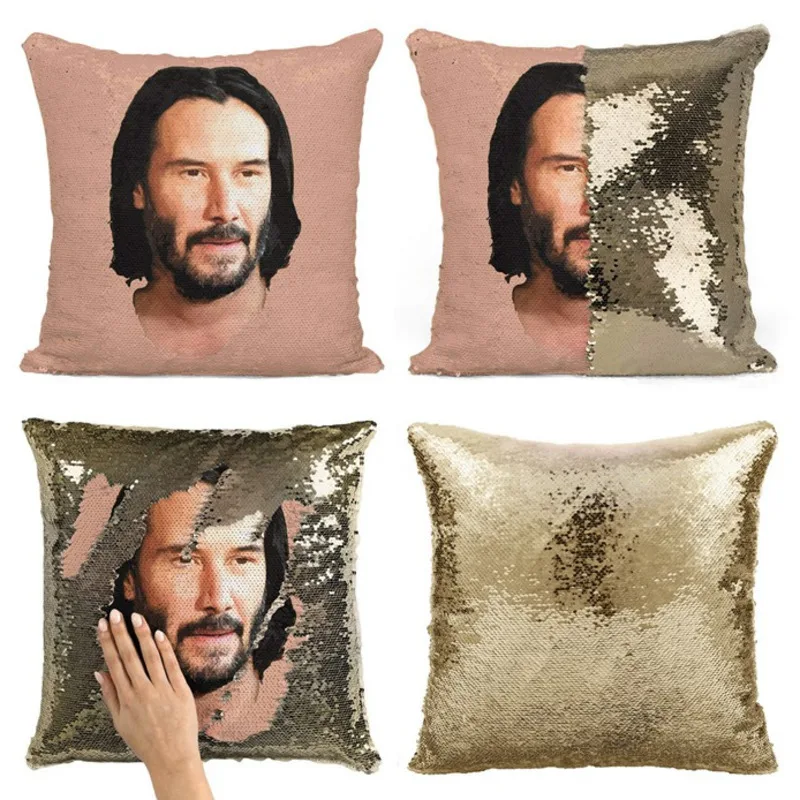 Друзей ТВ шоу Веселые Киану Ривз Русалка Декоративные Чехлы для подушек дома Реверсивный флип блесток