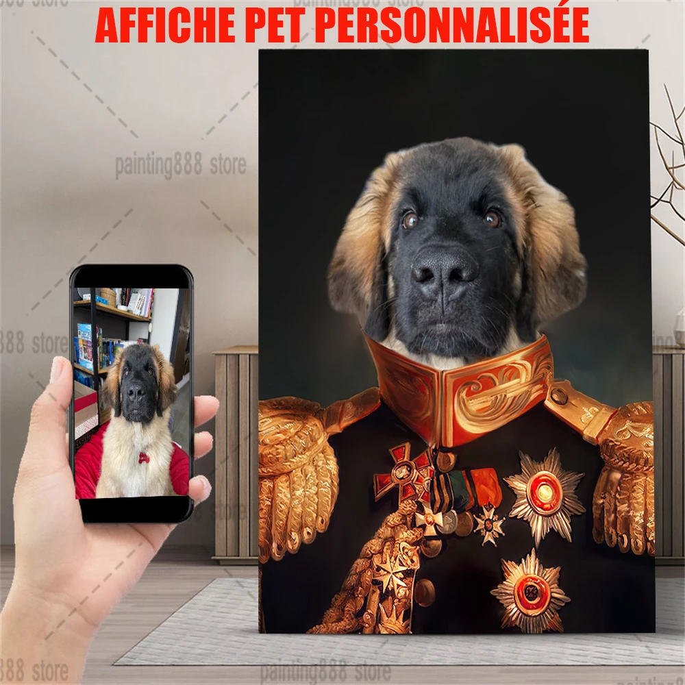 

Pets Dogs Cats Custom Poster Vintage Pet Cat Dog Portrait Nordic Poster Warrior Wall Pictures For Living Room Home Decor