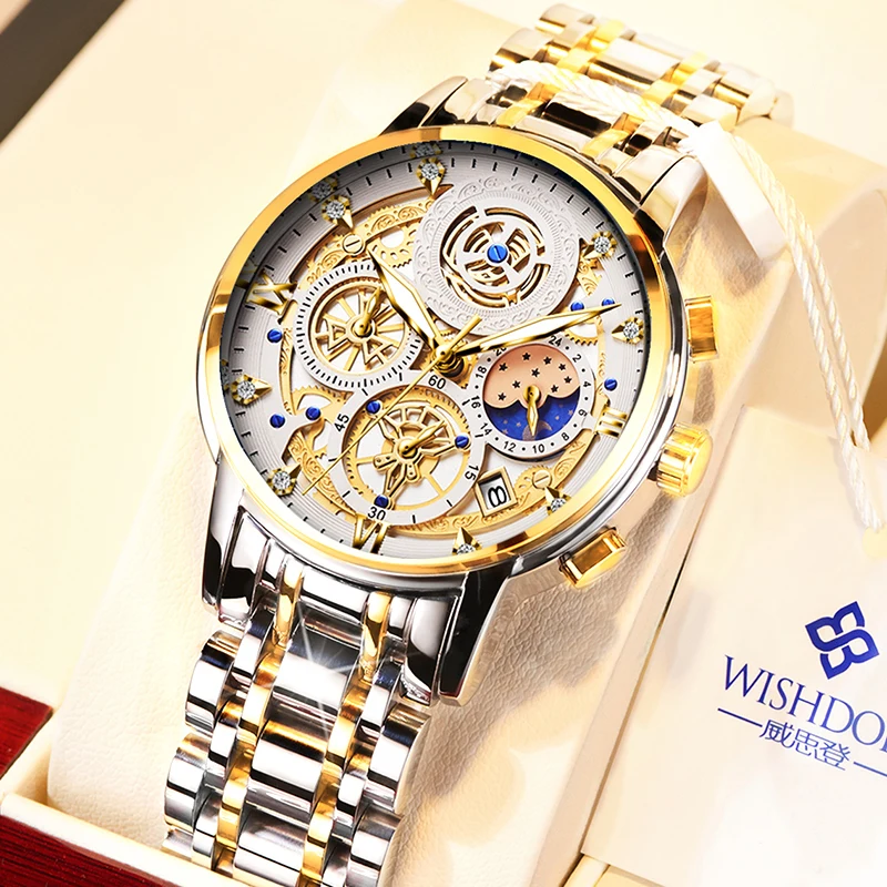 

WISHDOIT Men Watch Top Luxury Brand Big Dial Sport Watches Mens Chronograph Quartz Wristwatch Date Male Clock Relogio Masculino