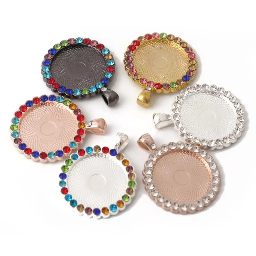 Основа для Стразы XINYAO, пустой кабошон, внутренняя основа для кабошона 25 мм, лоток для самостоятельного изготовления кулонов, ожерелий