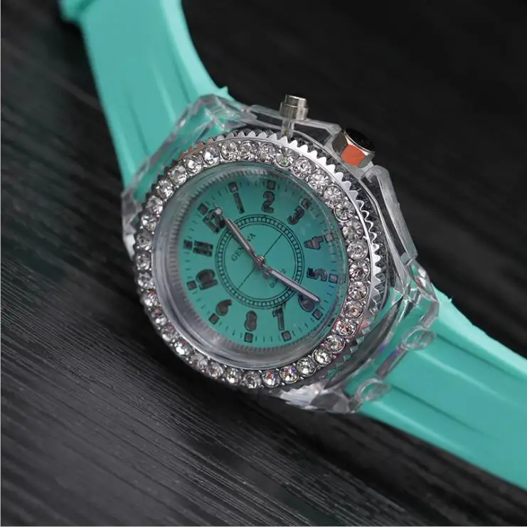 Relogio Feminino женские часы светодиодные цифровые часы Дети девушки мультфильм силиконовые наручные часы reloj mujer saat Montre Femme - Цвет: Mint Green