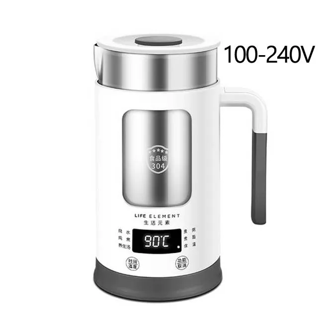 I33 white 100-240V 600 мл мини многофункциональный электрический чайник, сохраняющий здоровье, стеклянный вареный чайник, бутылка для горячей воды, теплый чайник 220 В - Цвет: I33 white 100-240V