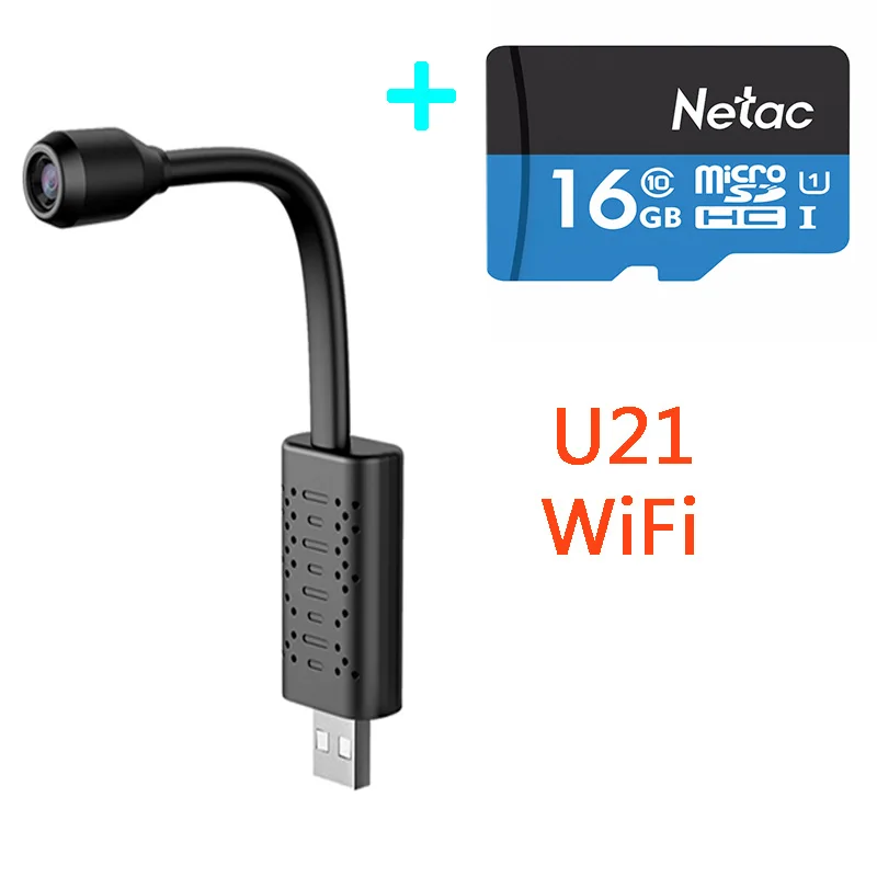 U21camera16GBTFcard Новейшая U11 Мини Портативная HD 1080P USB камера для видеонаблюдения дешевая CCTV Интернет ip камера видео рекордер Поддержка TF карта - Цвет: U21camera16GBTFcard