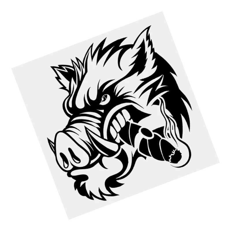 

S51015# Black Transparent Car Stickers Vinyl Decal Fierce Wild Boar Animal Motorcycle Decorative Accessories Waterproof