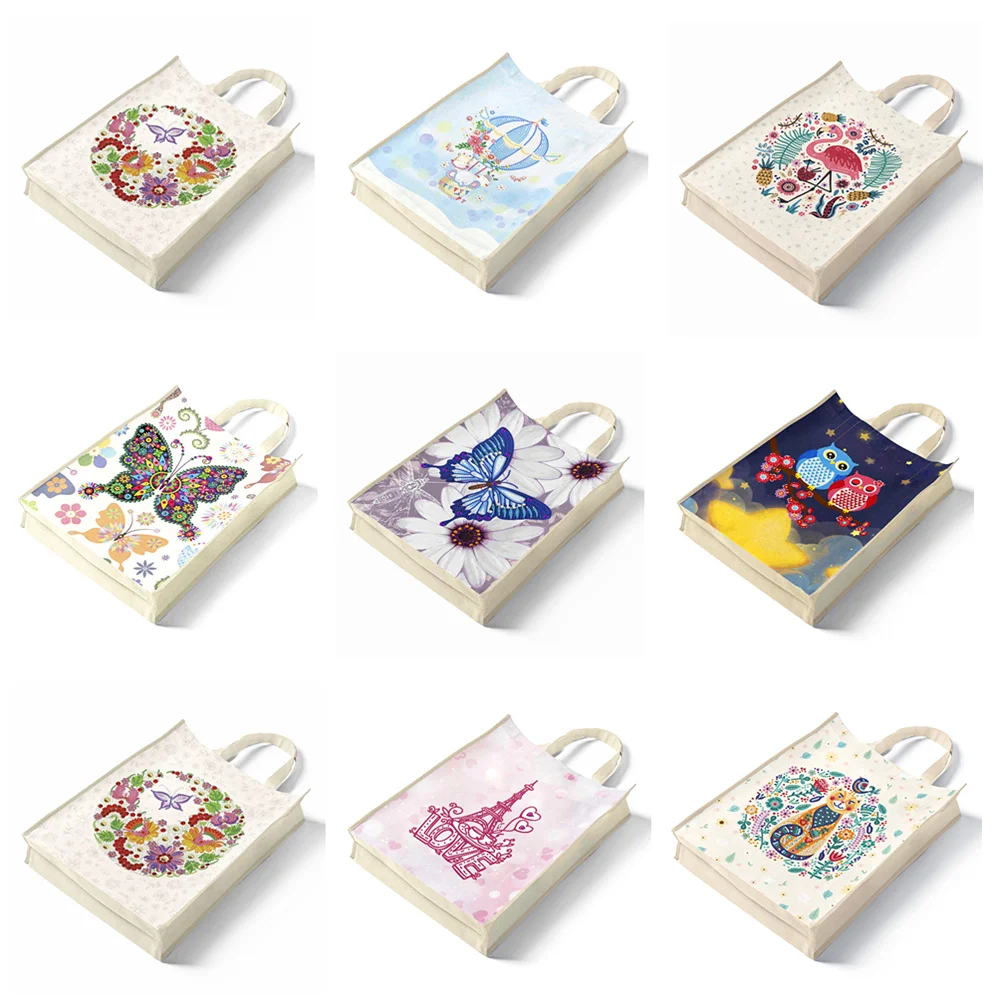 

Алмазная живопись Экологичная хозяйственная сумка многоразовая прочная сумка для хранения DIY Вышивка крестиком набор художественное реме...