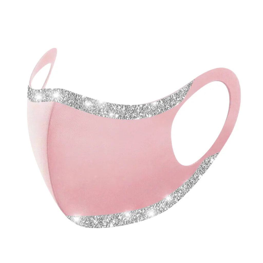 

Women Fashion Sequin Mask For Face Luxury Bling Bling Masks Masker Masque Maseczka Masque Mouth Muffle Cosplay Decoration