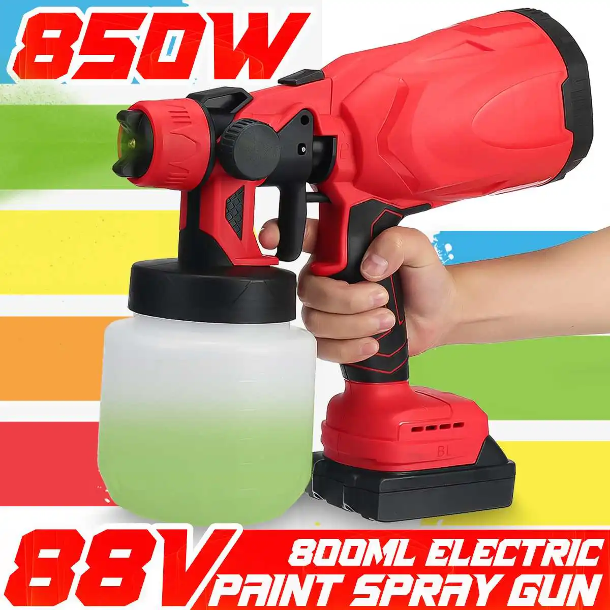 

800ML 88VF Electric Spray Gun Cordless Paint Sprayer With 15000mAh Li-ion Battery Flow Control Airbrush For Makita Battery