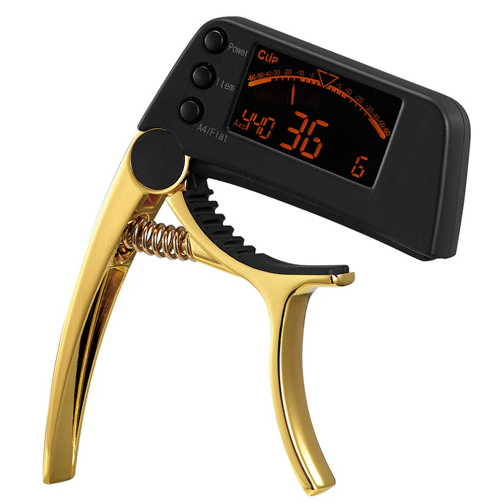 

Newly Guitar Capo Tuner Zinc Alloy 2 in 1 with LCD Clamping for Acoustic Folk Electric Guitar S66
