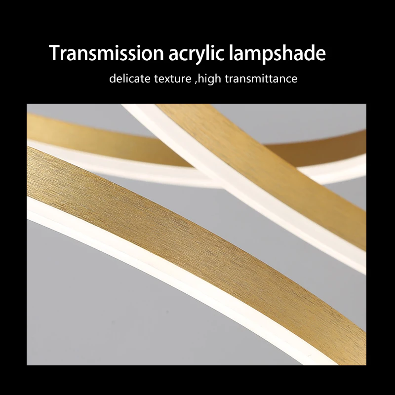 

Minimalist Modern Led Chandelier Home Lighting Gold Coffee White Black Rings Chandelier Ceiling Mounted Lighting Hanging Lamp