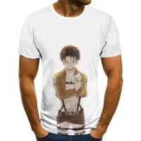 2021 summer hot anime attack on titan print crew neck top short sleeve anime heavy metal simple and generous kawaii t shirt