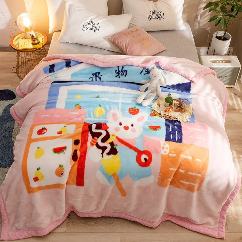 

4KG 2.3m*2m Double Thick Warm Blanket Flannel Blanket Super Soft for Double Bed Soft Warm Heavy Fluffy Throw Blankets