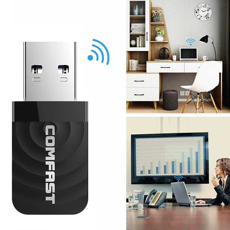 

1300 Мбит/с 2,4 г и 5G двухдиапазонный usb-адаптер Wi-Fi сетевая карта адаптер для ноутбука, настольного компьютера, ПК