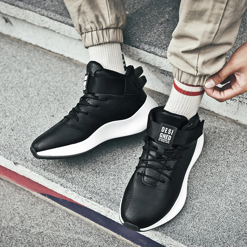 

Socone brand high waist sports shoes leather waterproof wear casual shoes men's walking shoes