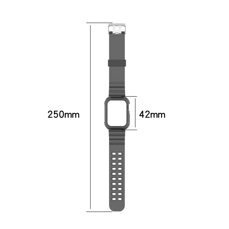 

for Apple Watch Band 6 se 5 4 3 2 Rubber case Transparent Sport belt Watch Bracelet for i watch 38mm 40mm 42mm 44mm