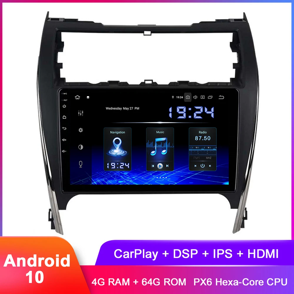 10.2&quot IPS Display Android 10 Carplay For Camry 2012 2013 2014 US &amp Middle East Version In Dash 1 Din GPS WiFi DSP Audio Video |